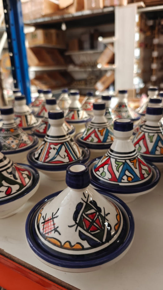 Tajín de Cerámica Marroquí de Fez Pintado a Mano – Modelo Fez Alwani