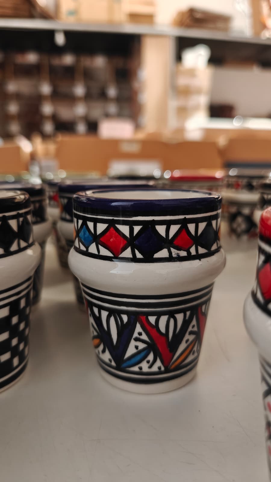 Vaso Beldi Marroquí de Cerámica de Fez Pintado a Mano – Diseño Surtido