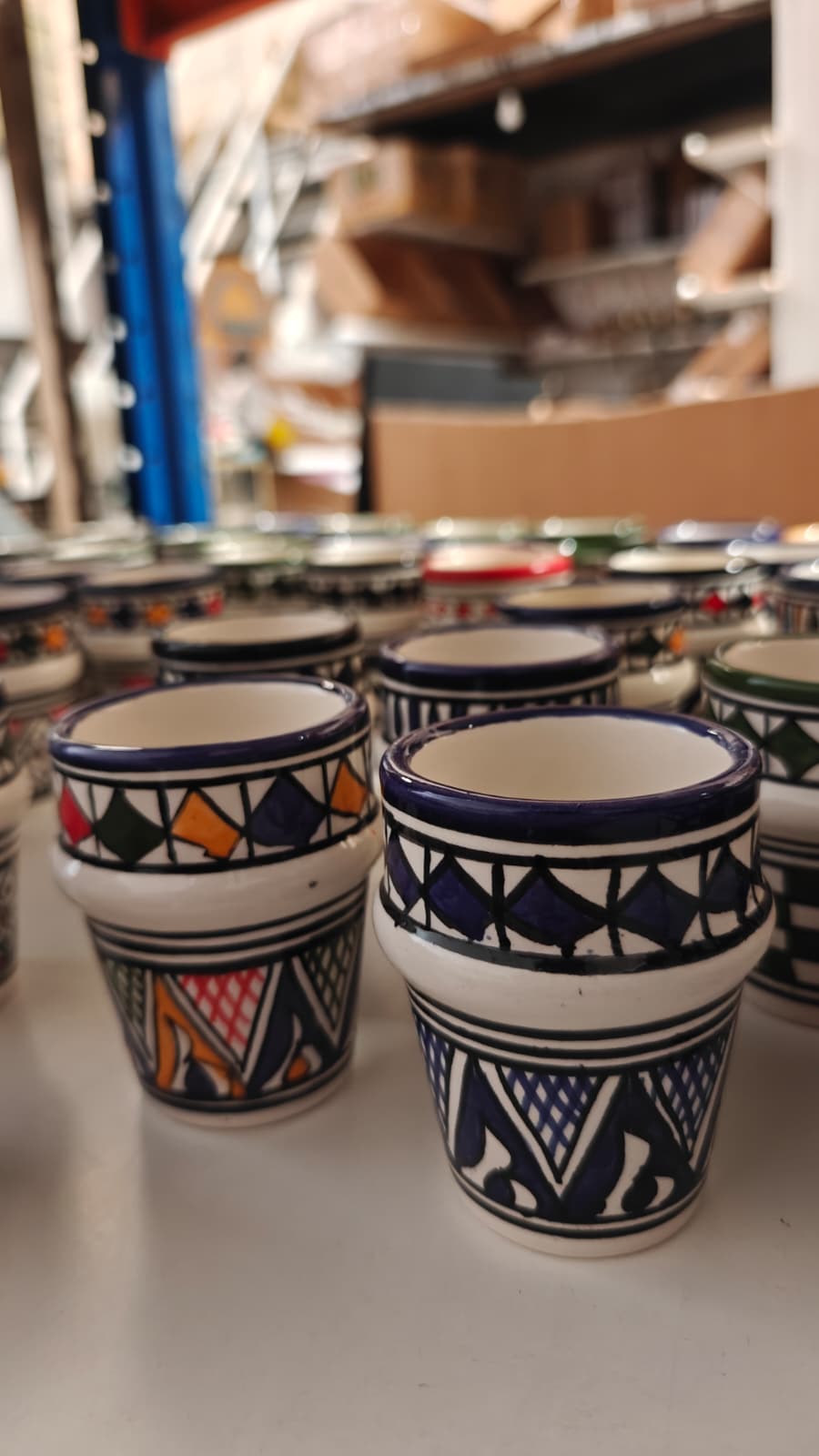 Vaso Beldi Marroquí de Cerámica de Fez Pintado a Mano – Diseño Surtido