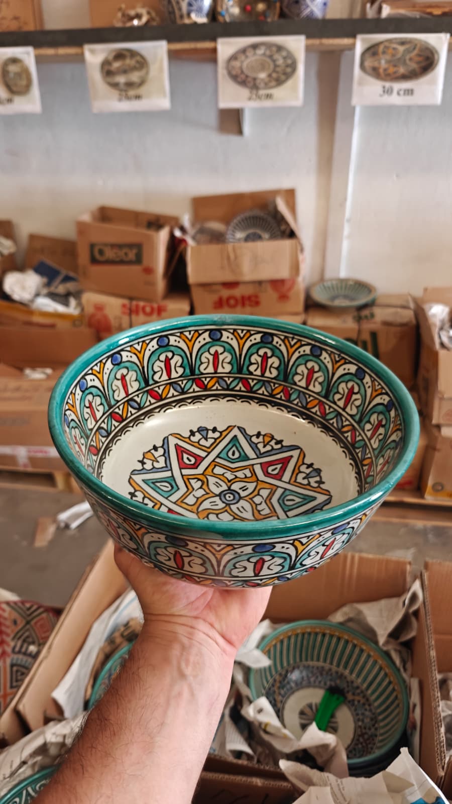 Cuenco Marroquí de Cerámica de Fez Pintado a Mano – Multicolor