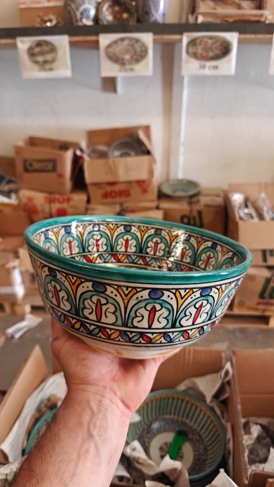 Cuenco Marroquí de Cerámica de Fez Pintado a Mano – Multicolor