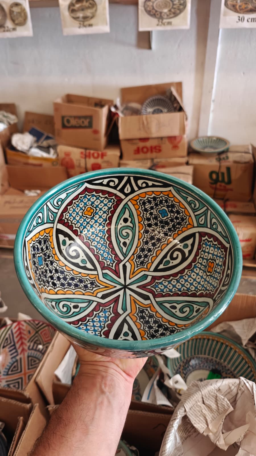Cuenco Marroquí de Cerámica de Fez Pintado a Mano – Multicolor