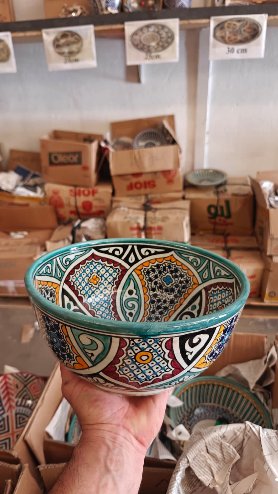Cuenco Marroquí de Cerámica de Fez Pintado a Mano – Multicolor