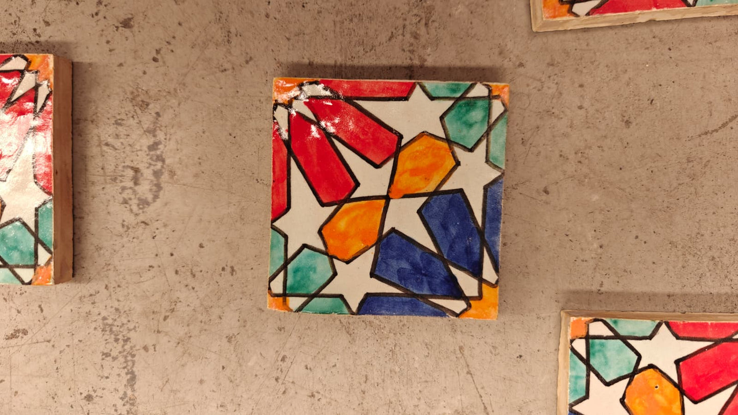 Azulejo Andalusí 'Estrella' – Zellige 10x10 cm – Cerámica Artesanal Marroquí