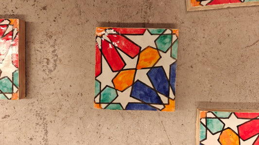 Azulejo Andalusí 'Estrella' – Zellige 10x10 cm – Cerámica Artesanal Marroquí - Decoración marroquí