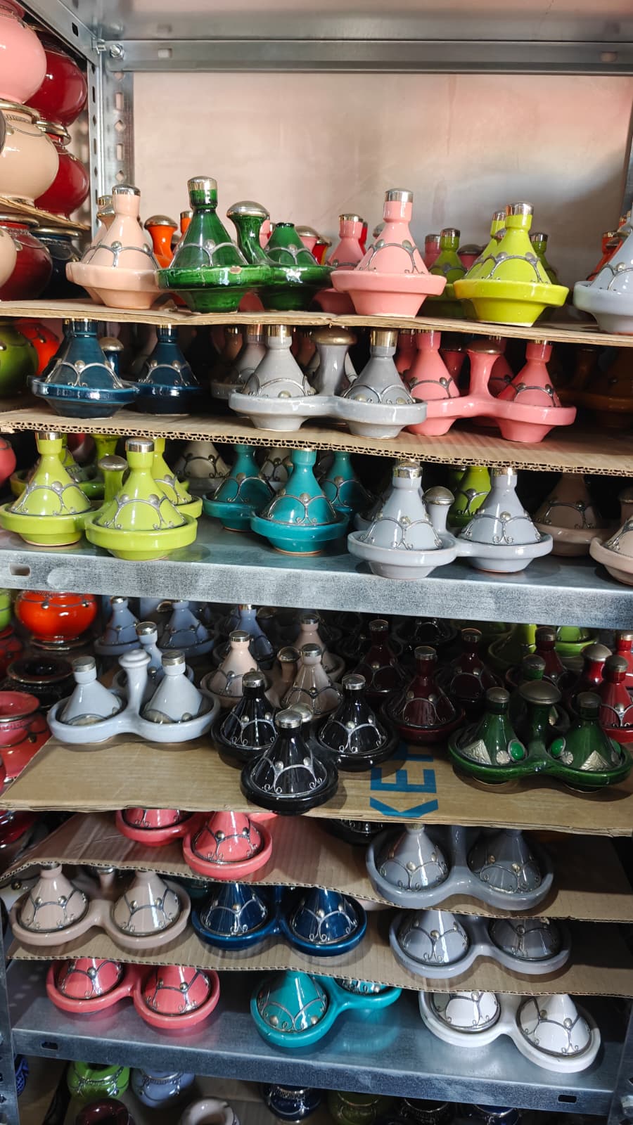 Tajines mini especieros triples artesanales en cerámica esmaltada y colores surtidos