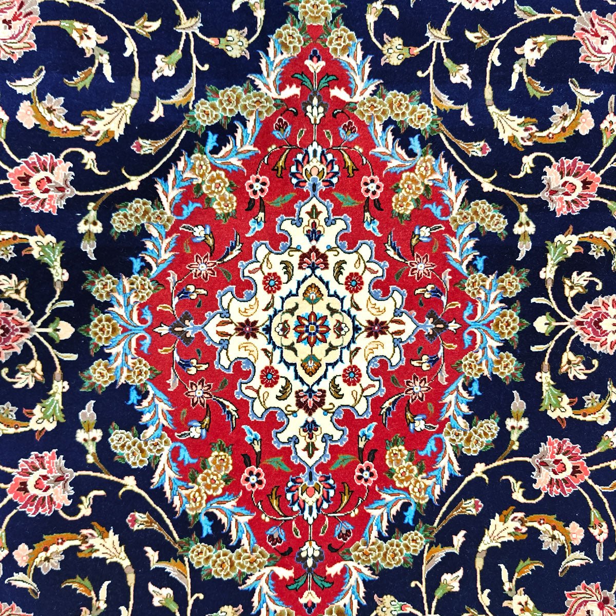 Alfombra Persa Isfahan de Diseño Floral - Obra Maestra de la Artesanía Arábiga - Decoración Marroquí