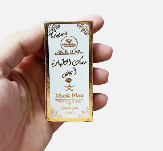 Almizcle Tahara Blanco - Musk Al Tahara 6ml - Aceite de Perfume Árabe sin Alcohol - Decoración Marroquí