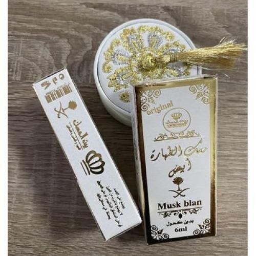 Almizcle Tahara Blanco - Musk Al Tahara 6ml - Aceite de Perfume Árabe sin Alcohol - Decoración Marroquí