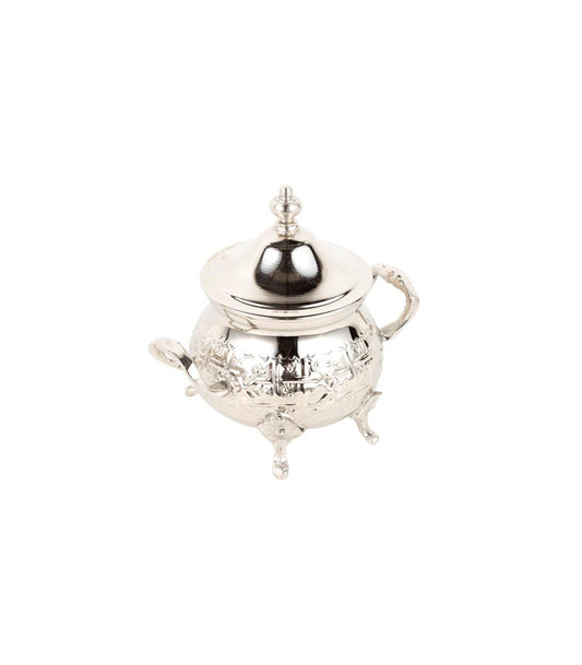 Moroccan Alpaca Sugar Bowl with Handles - Maghreb Model: Handcrafted Elegance for your Tea Moments