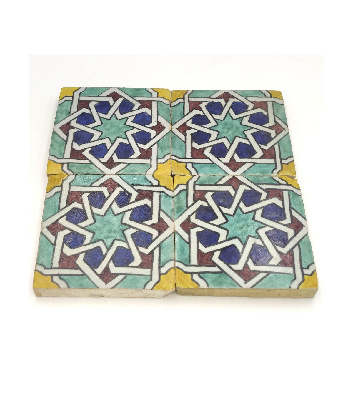 Azulejo Andalusí 'Estrella Nazarí' – Zellige 10x10 cm – Cerámica Artesanal Marroquí - Decoración marroquí