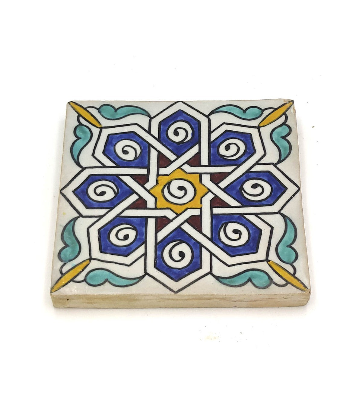 Azulejo Andalusí 'Mosaico Nazarí' – Zellige 15x15 cm – Cerámica Artesanal Marroquí - Decoración marroquí