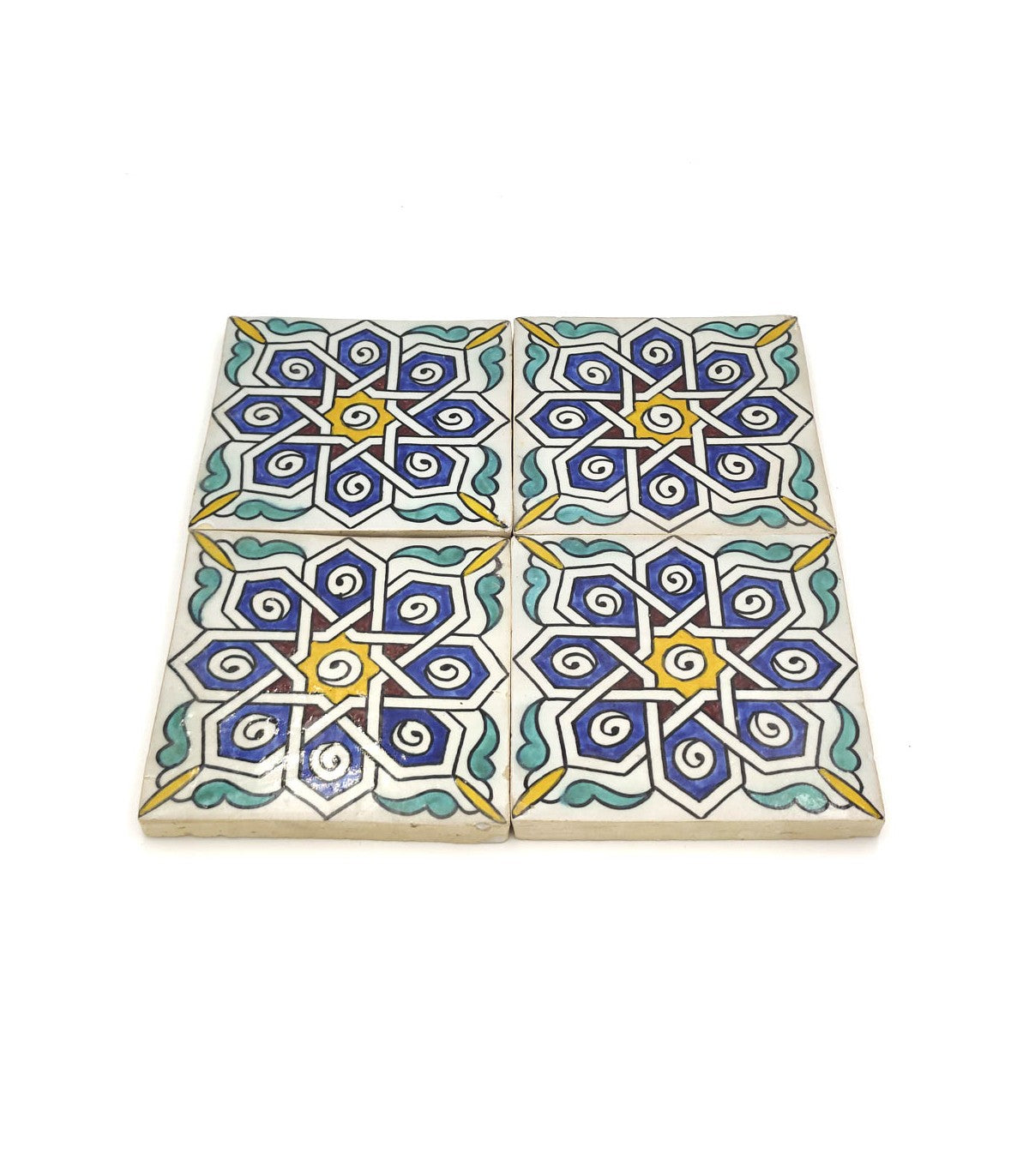 Azulejo Andalusí 'Mosaico Nazarí' – Zellige 15x15 cm – Cerámica Artesanal Marroquí - Decoración marroquí