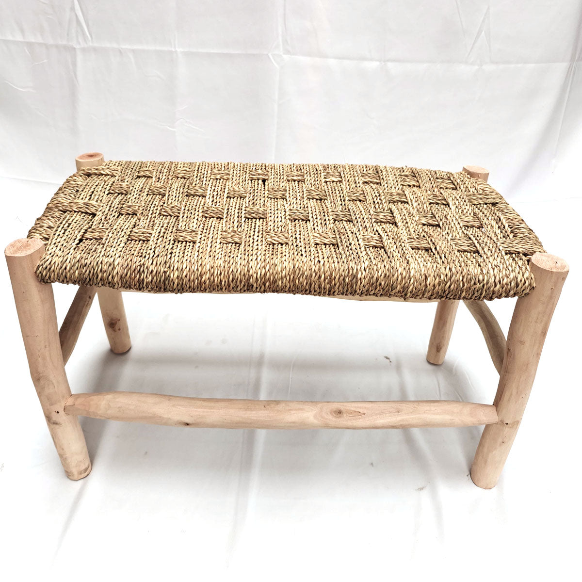 Handcrafted Bench made of Lemon and Esparto Wood - Rustic Moroccan Style for your Home