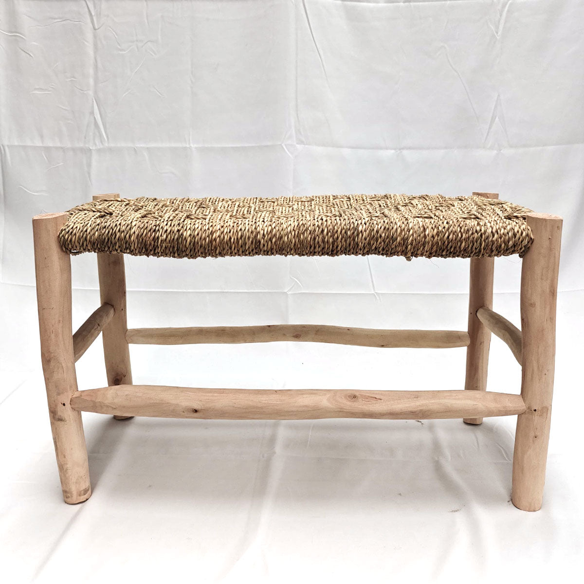 Handcrafted Bench made of Lemon and Esparto Wood - Rustic Moroccan Style for your Home