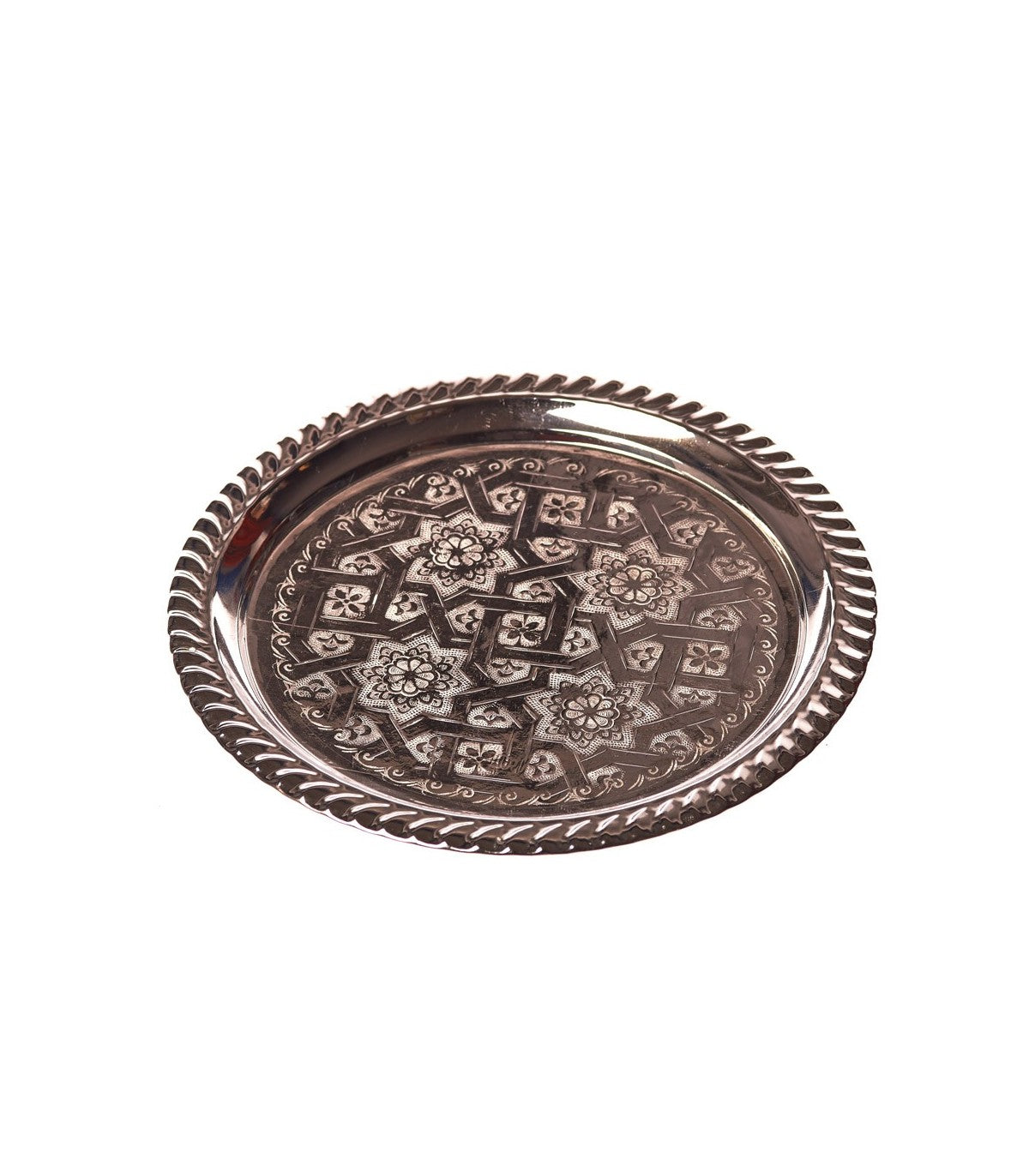 Engraved Alpaca Tea Tray: Moroccan Elegance and Tradition