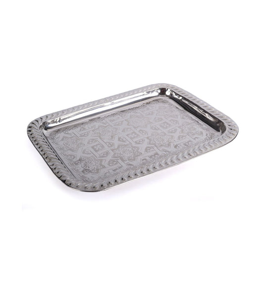 Engraved Rectangular Tea Tray - Cairo Model: Elegance and Andalusian Art