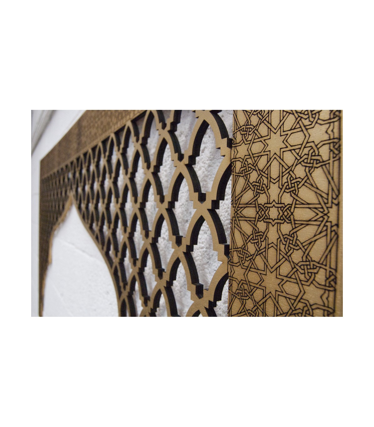 Arabic Headboard for 160cm Bed in Wood – Lattice Design Bab Mansur Model | Andalusian Style Decoration