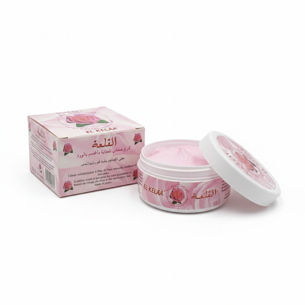 EL KELAA Refreshing Rose Cream 100ml | Natural Hydration with Rose Water