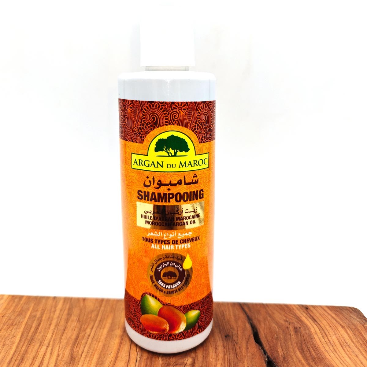 Champú Rejuvenecedor con Aceite de Argán - Argan Du Maroc (250ml) - Fortalecimiento y Vitalidad para Todo Tipo de Cabello - Decoración Marroquí