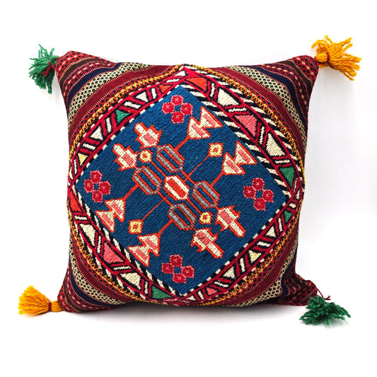 Housse de coussin faite à la main du Pakistan - Design exclusif avec des matériaux naturels