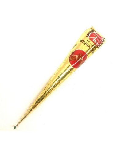 Cono individual de henna roja caoba Arwa listo para usar con boquilla Mehndi – tatuaje temporal árabe e indio 30g