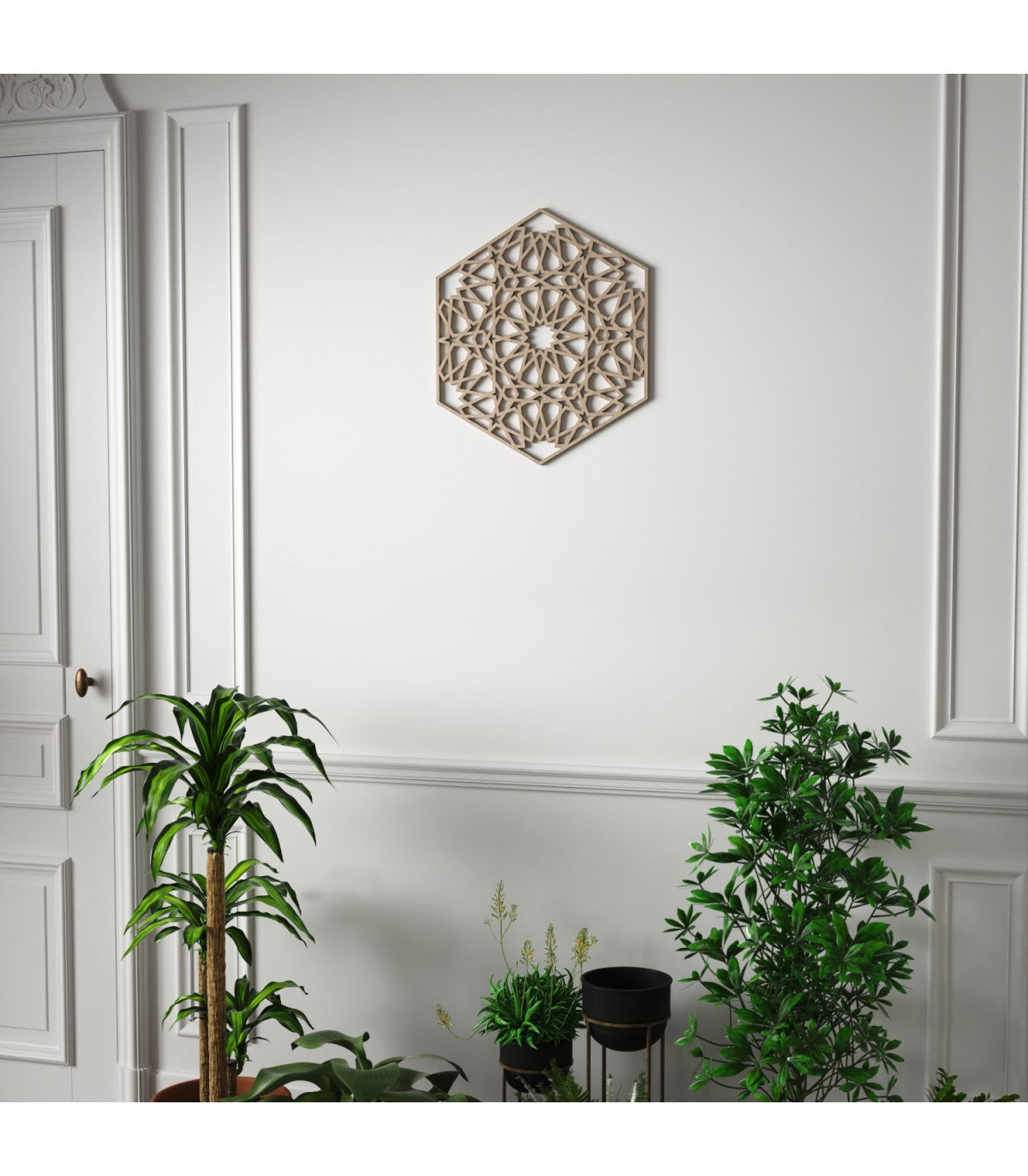 Tableau en bois avec motif inspiré de l'Alhambra de Grenade - Décoration arabe élégante