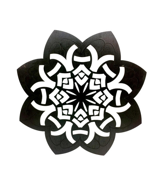 Satin Black Wooden Lattice Decorative Picture - Fasayfisa Model 