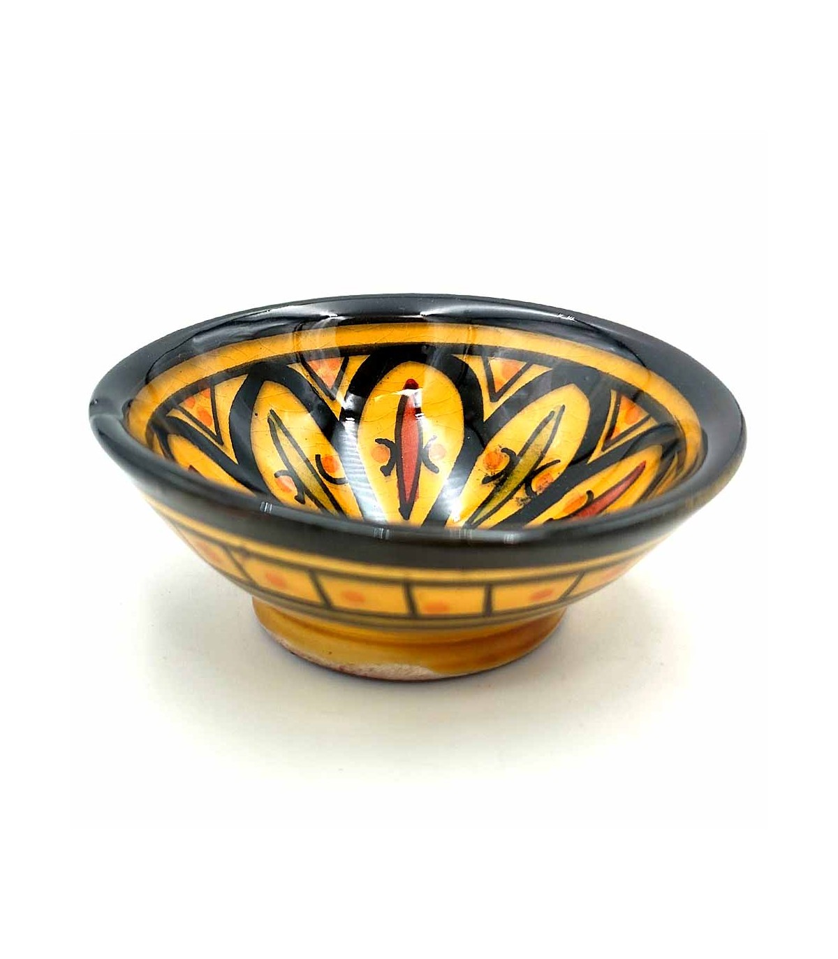 Cuenco Bowl de Cerámica de Safi - Artesanía Marroquí Pintado a Mano - Modelo Basata