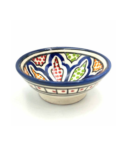 Cuenco Bowl de Cerámica de Safi - Artesanía Marroquí Pintado a Mano - Modelo Basata