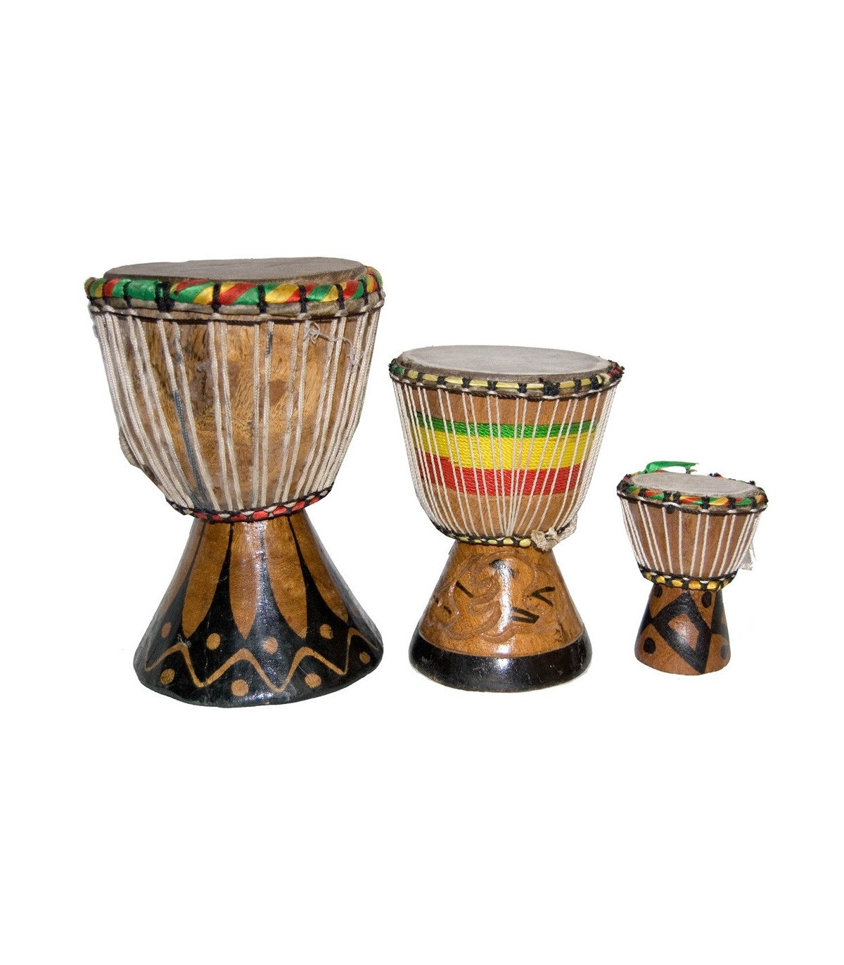 Djembe Senegal Africano Artesanal - Tambor Grabado Madera 2 Tamaños