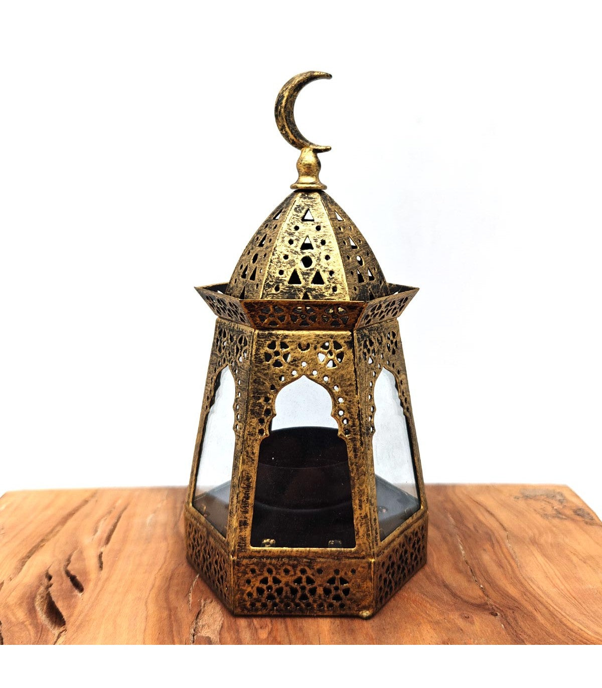 Farolillo Árabe Calado - Vela - 17 cm x 9 cm - Modelo Luna Creciente Hilal