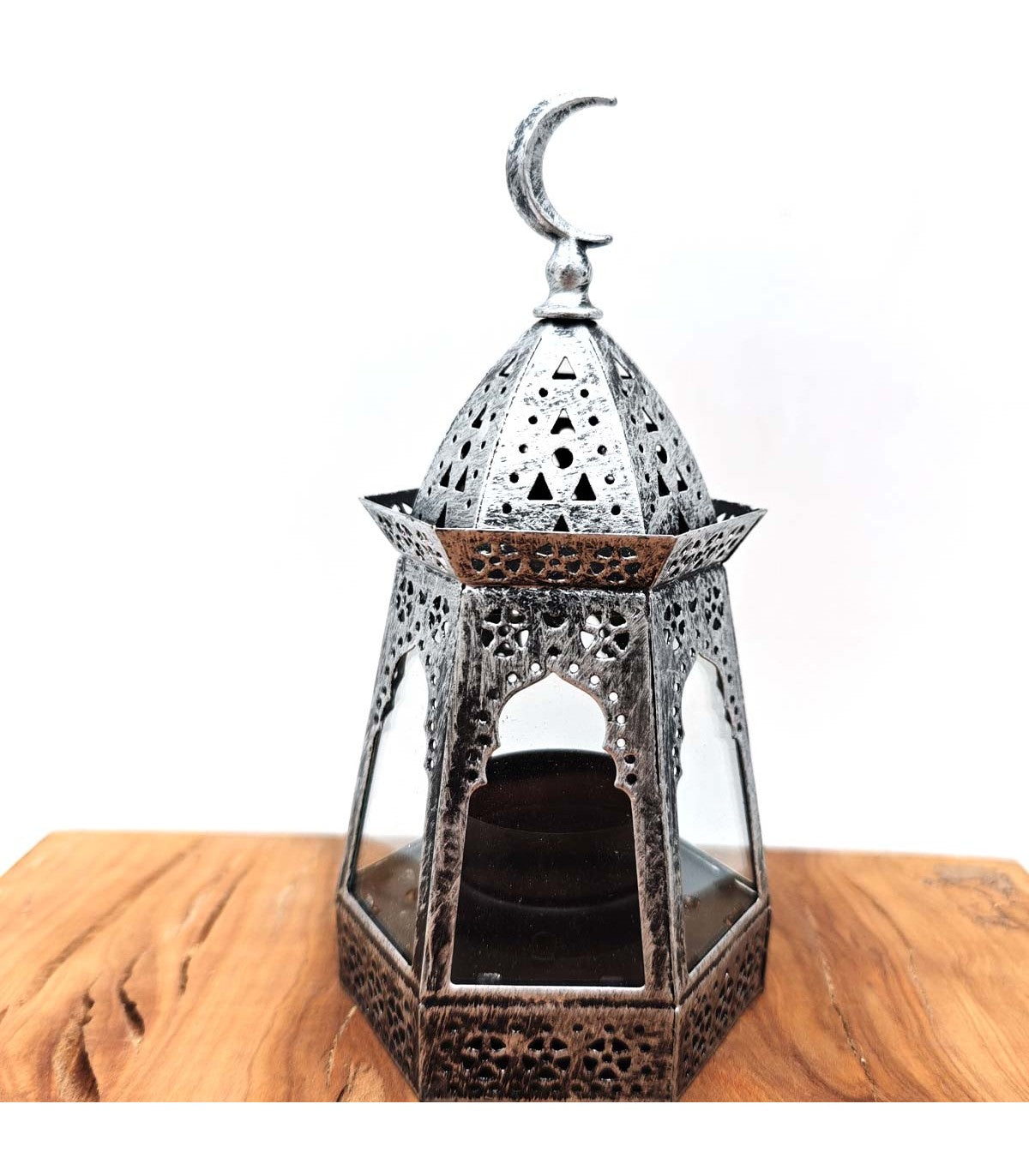 Farolillo Árabe Calado - Vela - 17 cm x 9 cm - Modelo Luna Creciente Hilal