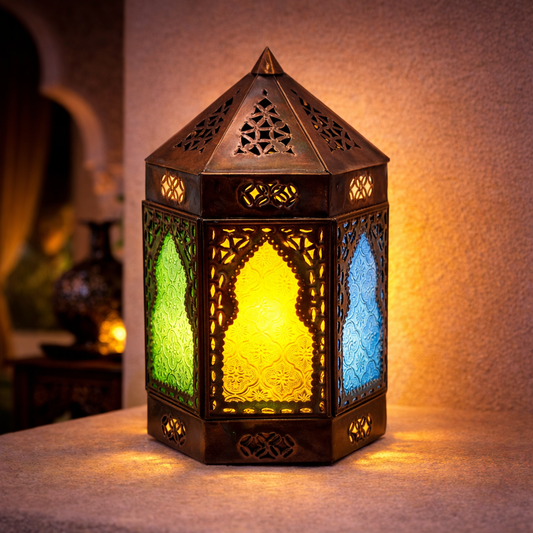 Aplique de Pared Cristal y Metal Andalusí - Iluminación Árabe Decorativa Marroquí