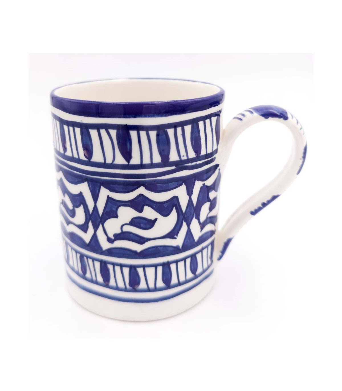 Mug en Céramique de Fès Peint à la Main - Artisanat Marocain - Modèle SAHNEINUN (300ml) 