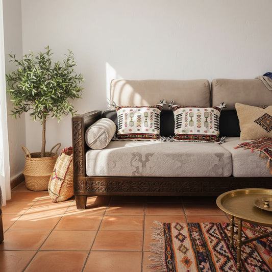 Set de Cojines Bereberes Artesanales - Algodón y Lana | Decoración Marroquí Boho