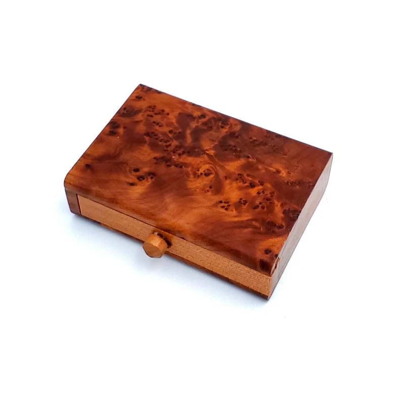 Caja Sorpresa Serpiente en Madera de Raíz de Tuya – Artesanía Marroquí