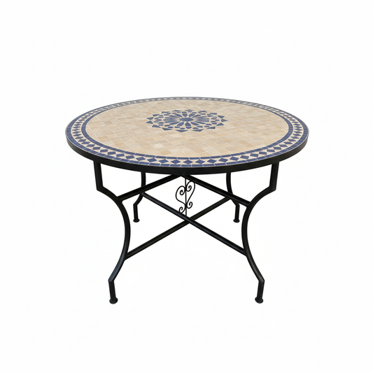 Mesa de Mosaico 100 cm – Estrella Alhambra Generalife | Zelige Artesanal de Fez