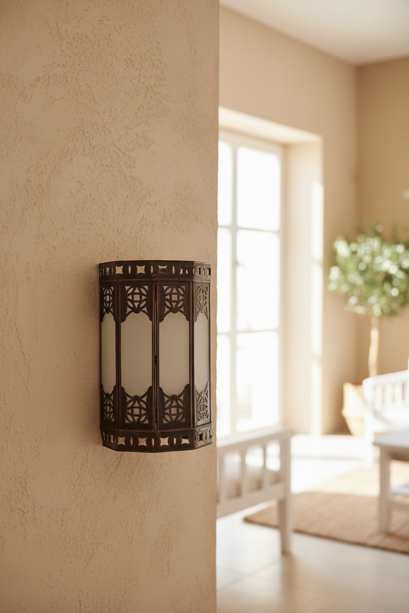 Aplique Mini Alcazaba lifestyle día - lámpara marroquí pared interior mediterráneo luz natural