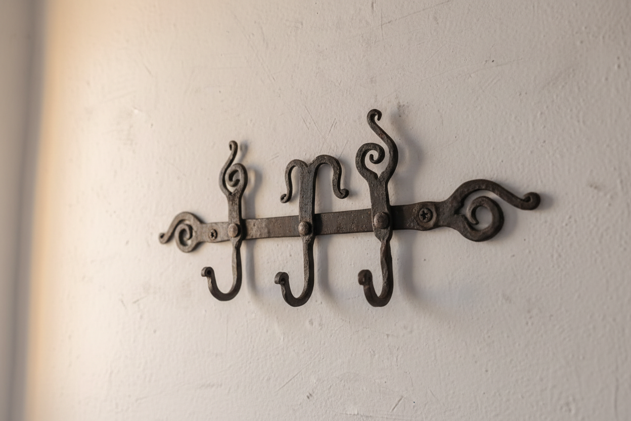 Perchero 6 ganchos hierro forjado marroquí Zaragoza lifestyle pared Chefchaouen decoración boho rústica