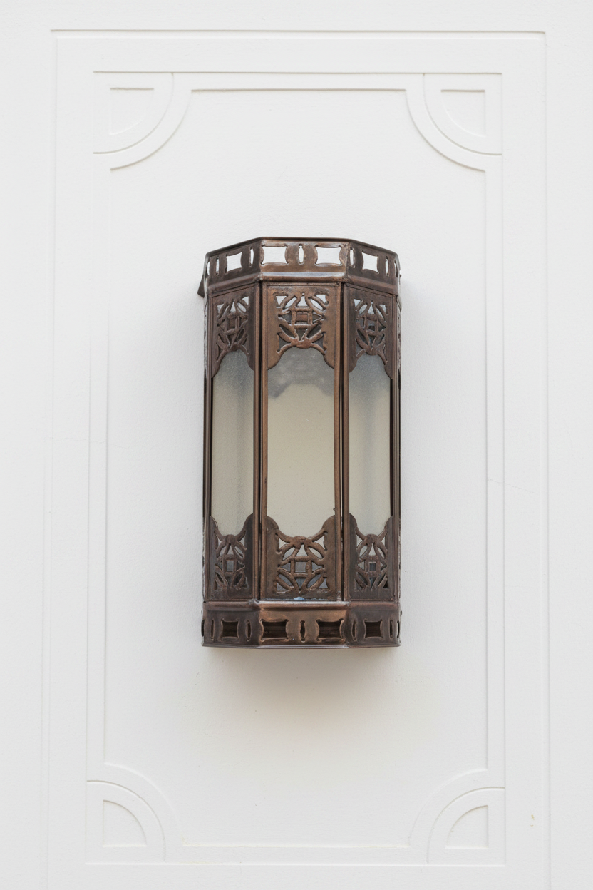 Aplique Mini Alcazaba cristal transparente en pared andalusí minimalista - decoración árabe interior