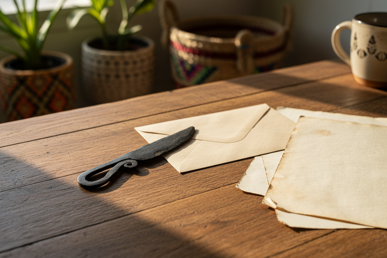 Abrecartas hierro forjado marroquí Fez lifestyle escritorio rústico sobre sobre carta decoración boho