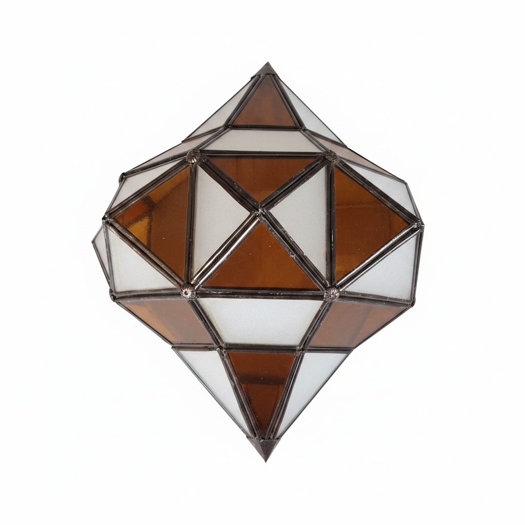 Aplique artesanal Yahra cristal blanco y mostaza fondo blanco