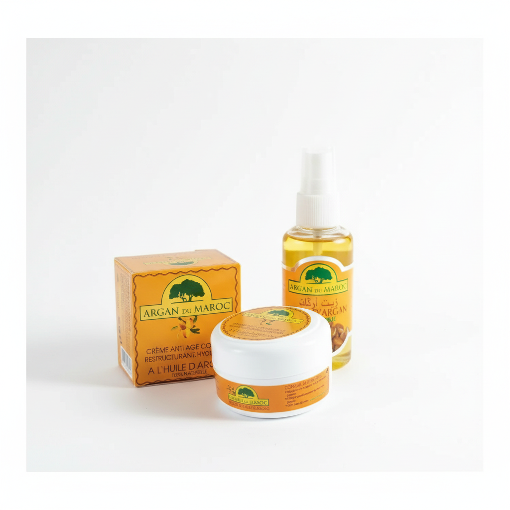 Pack Argan du Maroc - Crema facial anti-edad y aceite de argán 100% natural cosmética marroquí
