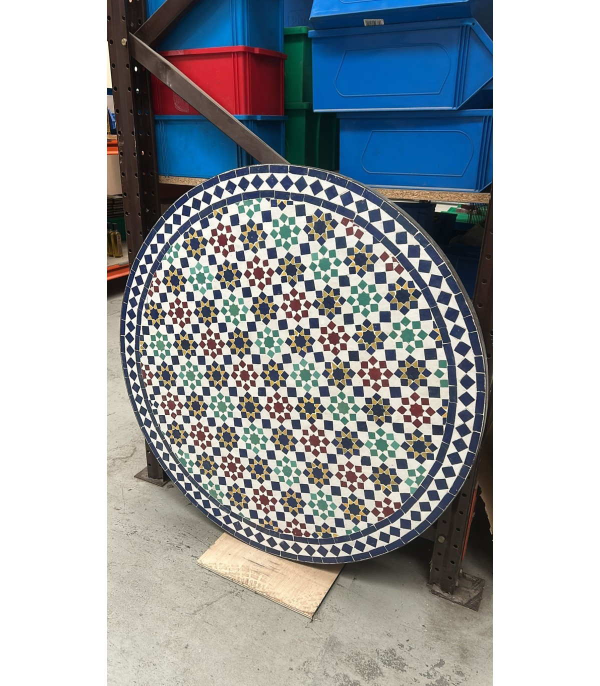Mesa de Mosaico Marroquí Redonda para Jardín y Terraza – Zellige Multicolor - Decoración marroquí