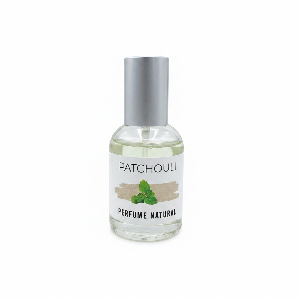 Perfume natural pachulí 50ml fondo blanco - fragancia oriental artesanal