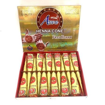 Caja de conos de henna roja caoba Arwa Fast Henna – Export Quality, India's Finest Henna Cone