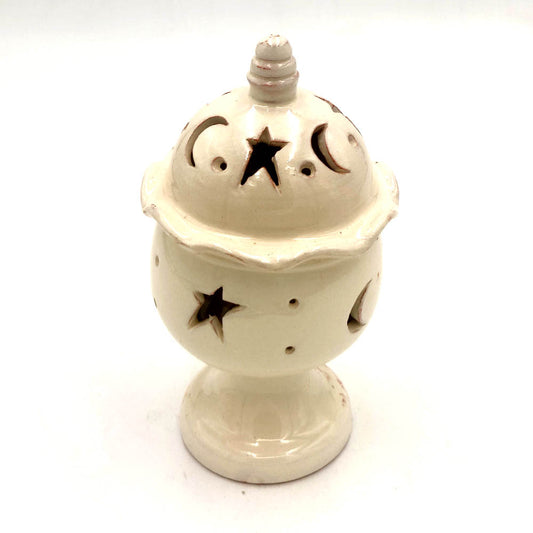 Moroccan Ceramic Candle Holder Dome Censer - Openwork Motifs from Morocco for your Space 