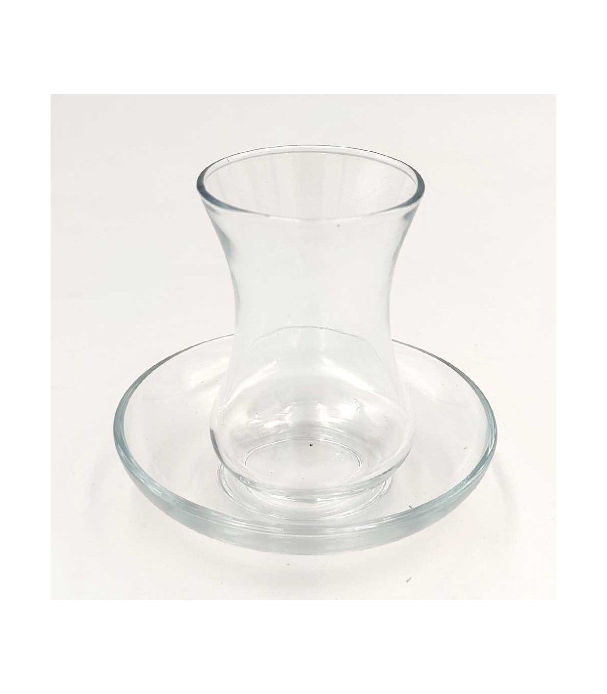 Lot de 6 verres à thé turcs + 6 soucoupes en verre trempé - Modèle Zujaj : Simplicité et élégance turques