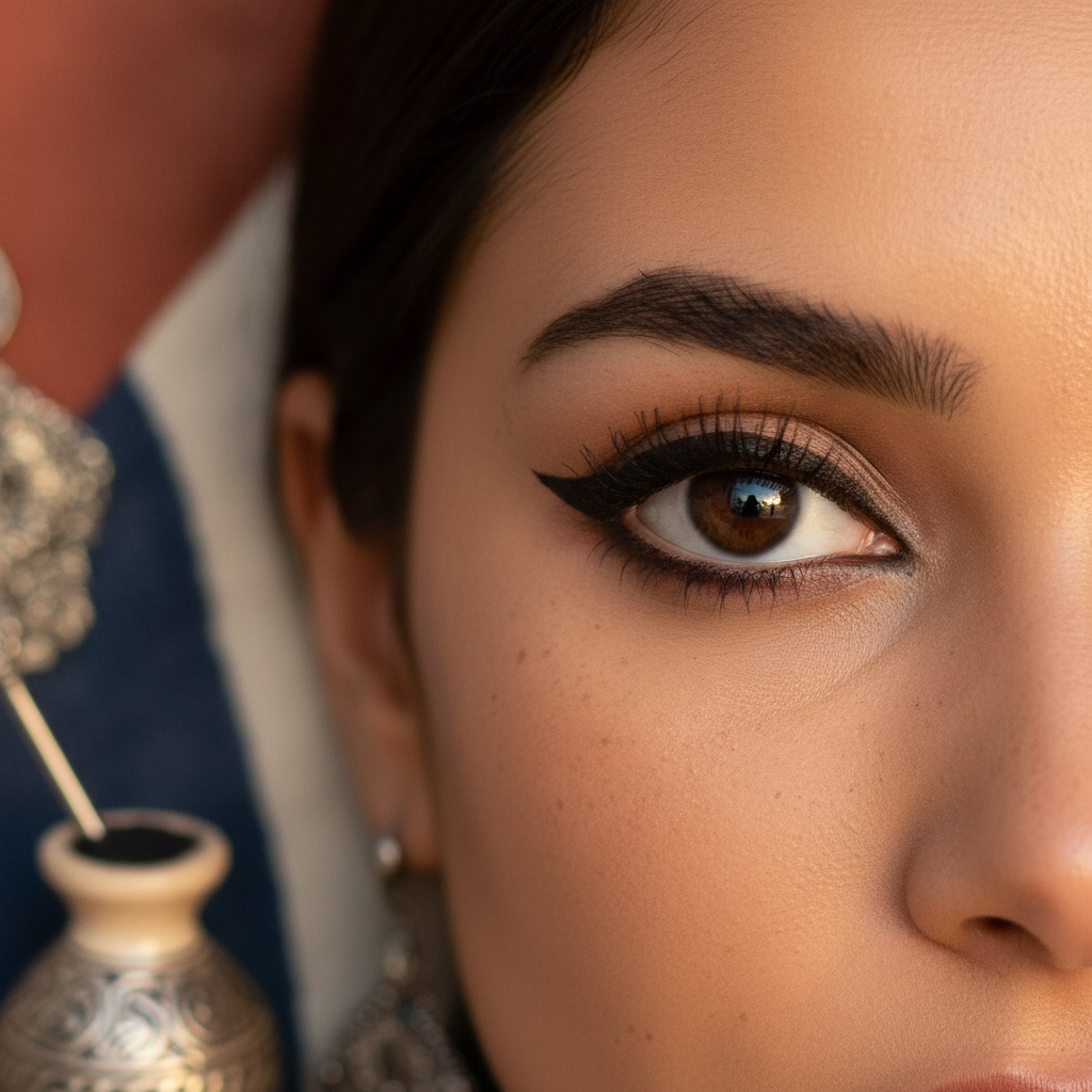 Kohl aplicado en ojo